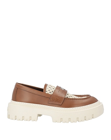 AMIRI Loafers Chocolate brown Leather, Textile fibres