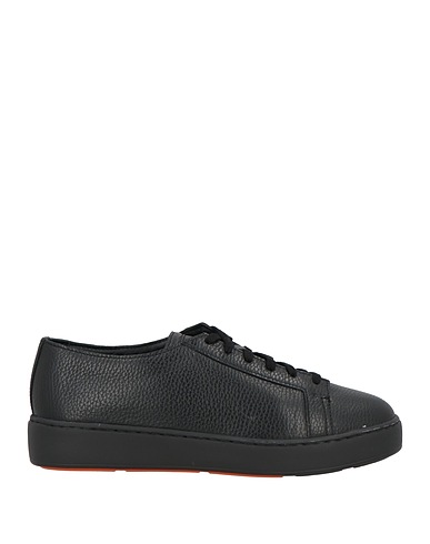 SANTONI Sneakers Black Leather