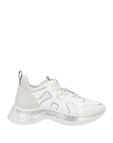 HOGAN Sneakers White Leather, Textile fibers