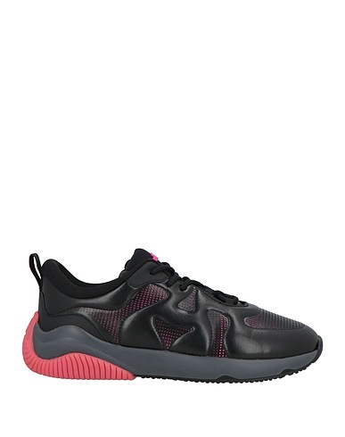 HOGAN Sneakers Black Leather, Textile fibres
