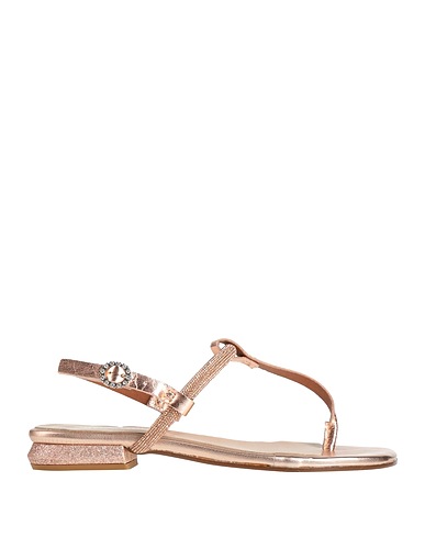 NILA & NILA Flip flops Rose gold Leather, Textile fibres