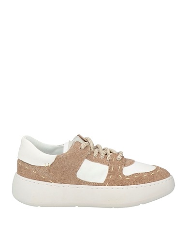 ANDÌA FORA Sneakers Khaki Leather, Textile fibers