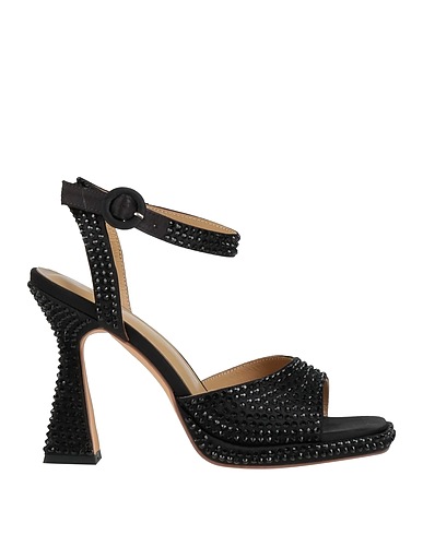 ALMA EN PENA. Sandals Black Textile fibres