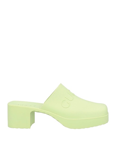 GUCCI Mules and clogs Light green Synthetic fibers