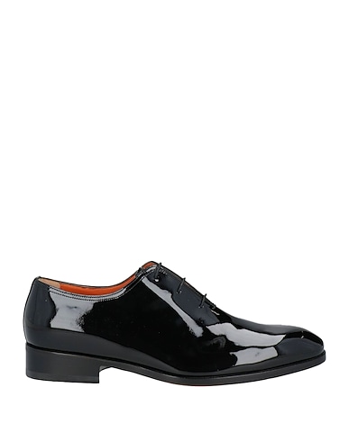 SANTONI Laced shoes Black Leather