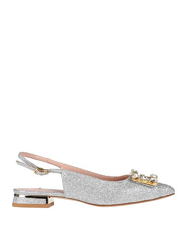 FRANCESCO SACCO Ballerinas Silber Gewebefasern