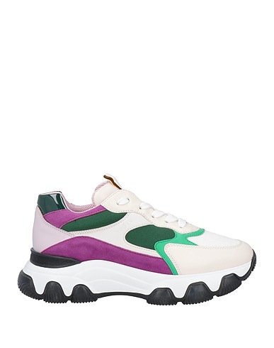 HOGAN Sneakers Off white Pelle, Fibre tessili