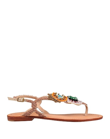 MALÌPARMI Flip flops Light brown Textile fibres
