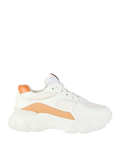 HOGAN Sneakers White Leather, Textile fibres