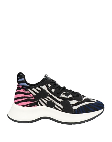 HOGAN Sneakers Black Leather, Textile fibres