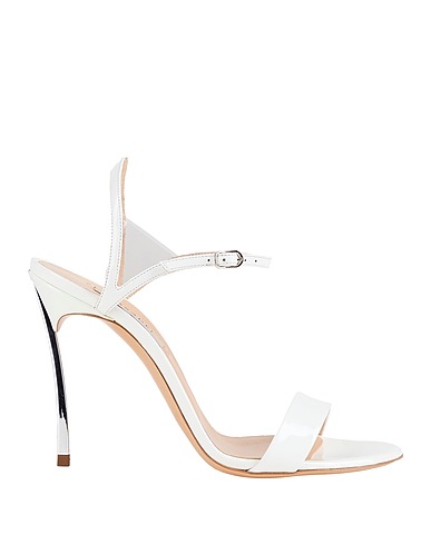 CASADEI Sandali Bianco Pelle, Fibre sintetiche