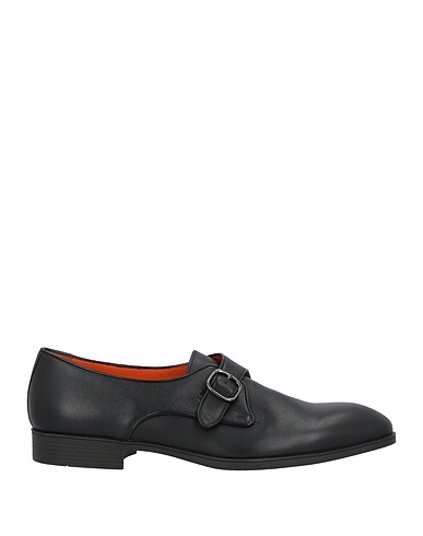 SANTONI Loafers Black Leather