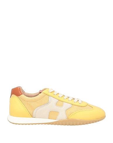 HOGAN Sneakers Mustard Leather, Textile fibres