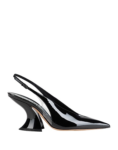 CASADEI Pump Black Leather, Synthetic fibers