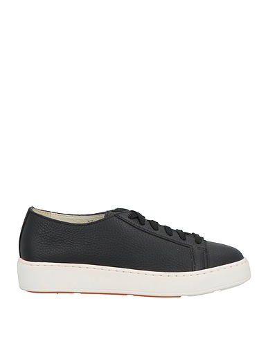 SANTONI Sneakers Black Leather
