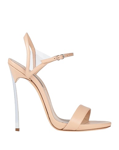 CASADEI Sandals Light pink Leather, Textile fibres