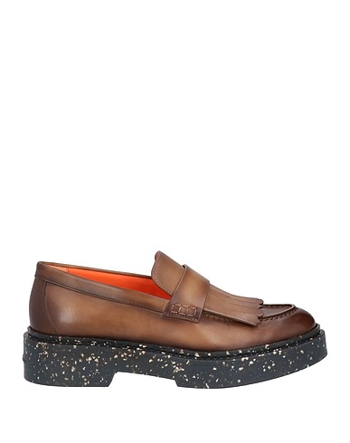 SANTONI Loafers Khaki Leather