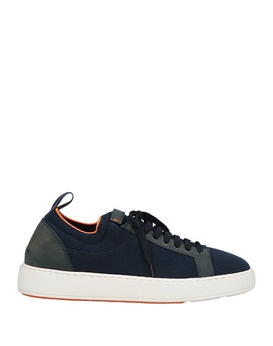 SANTONI Sneakers Midnight blue Textile fibers, Leather