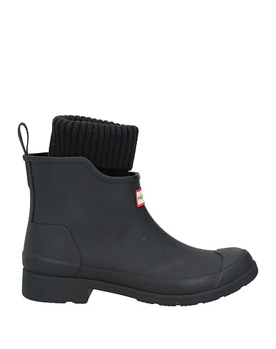 HUNTER Ankle boot Black Textile fibres, Rubber