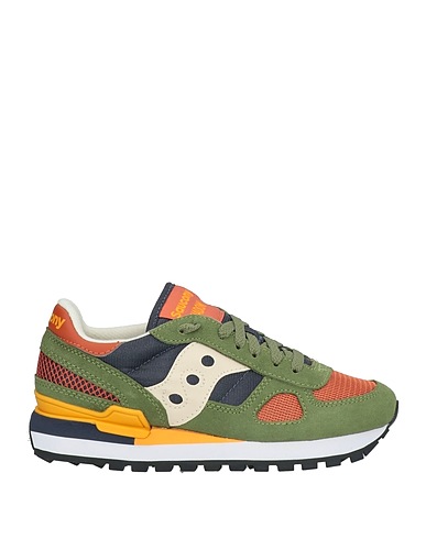 SAUCONY Sneakers Military green Leather, Textile fibres