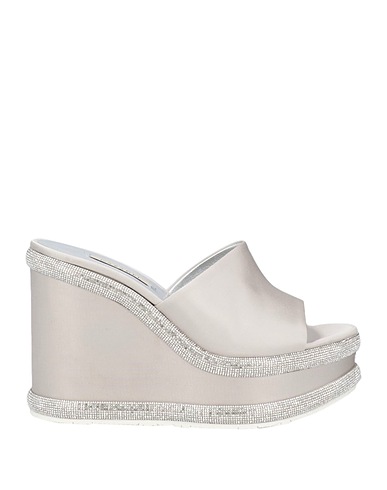 CASADEI Sandals Light grey Textile fibers