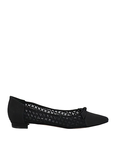 MANOLO BLAHNIK Ballet flats Black Textile fibres