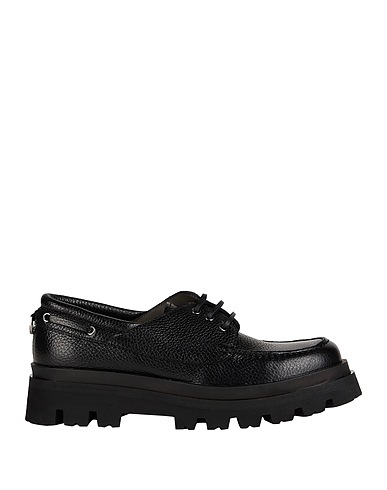 SERGIO ROSSI Laced shoes Black Leather