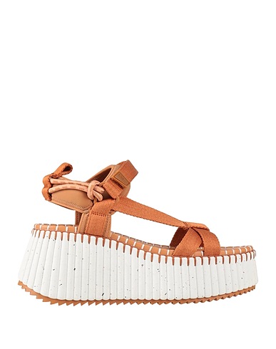 CHLOÉ Sandals Tan Textile fibres