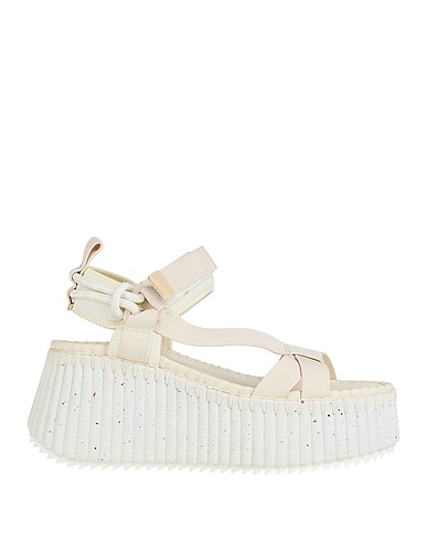 CHLOÉ Sandali Avorio Fibre tessili