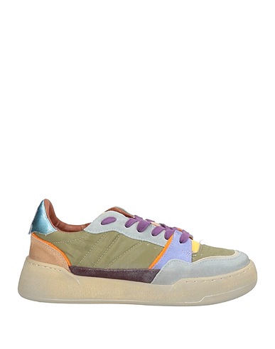 MONOWAY Sneakers Military green Leather, Textile fibres