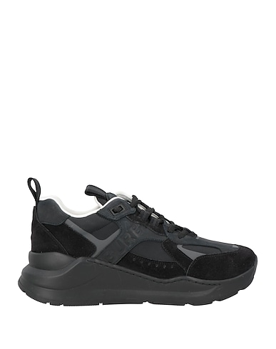 BURBERRY Sneakers Black Leather, Textile fibres