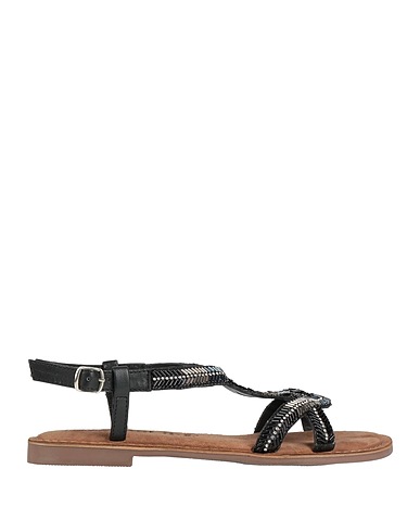 LAZAMANI Sandali Nero Pelle, Fibre tessili
