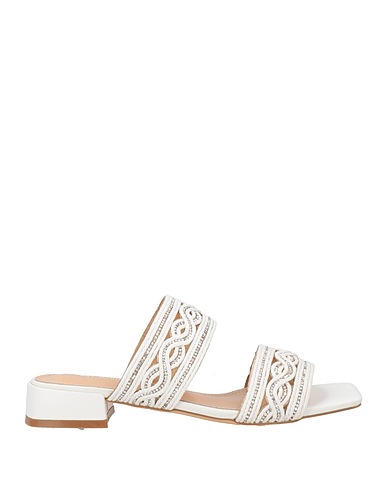 FRANCESCO MILANO Sandals BIANCO Textile fibres