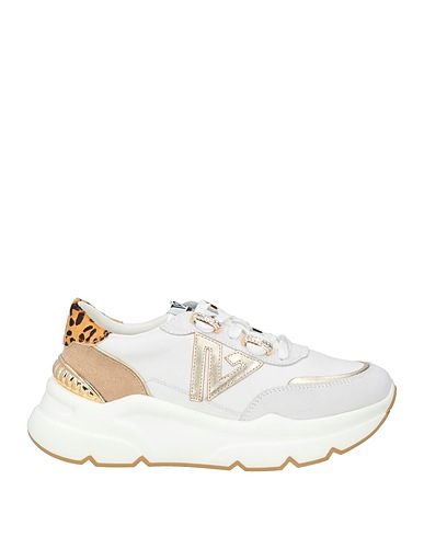 EMANUÉLLE VEE Sneakers White Leather, Textile fibres