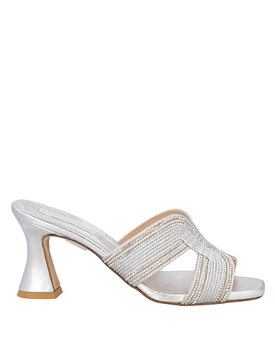 PIERFRANCESCO VINCENTI Sandals Silver Textile fibres