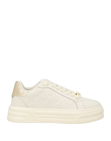 LIU •JO Sneakers Cream Leather, Textile fibres