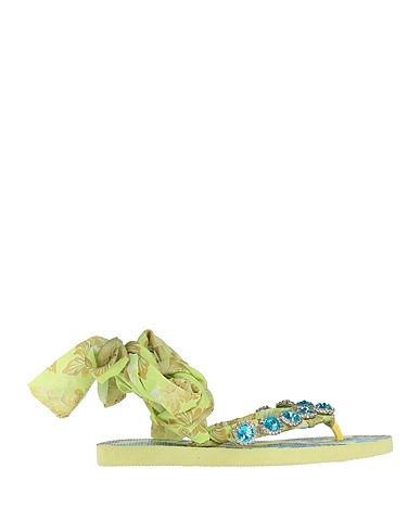 EMANUELA BIFFOLI Firenze Flip flops Lime green Textile fibres
