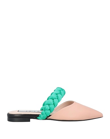 NCUB Mule e zoccoli Cipria Pelle, Fibre tessili
