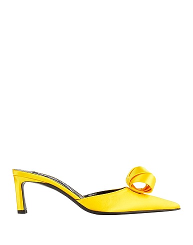 SERGIO ROSSI Mules and clogs Yellow Textile fibres