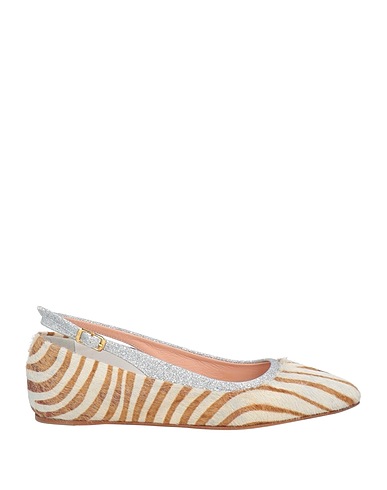 HIDNANDER Ballet flats White Leather, Textile fibres