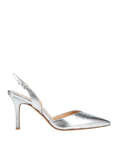 THE SELLER Pump Silver Leather