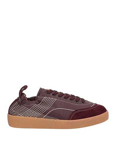 DRIES VAN NOTEN Sneakers Burgundy Leather, Textile fibres
