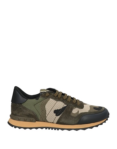 VALENTINO GARAVANI Sneakers Military green Leather, Alginate Fibre