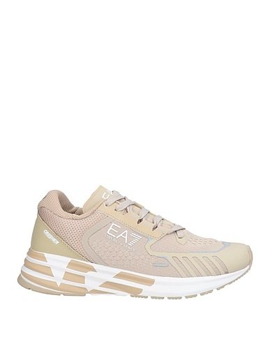 EA7 Sneakers Beige 100% Polyester, Thermoplastic polyurethane