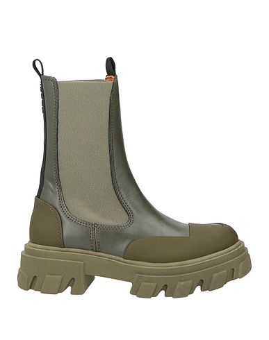GANNI Ankle boot Military green Leather