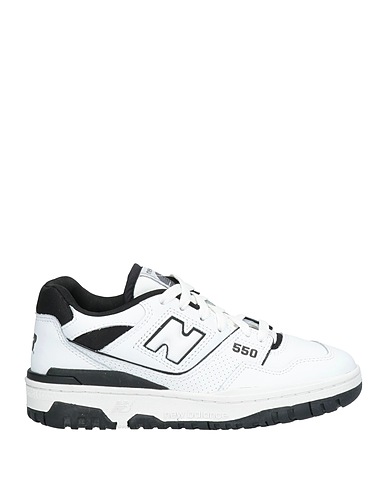 NEW BALANCE Sneakers White Leather, Textile fibers