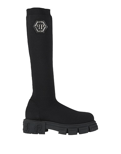 PHILIPP PLEIN Boots Black Textile fibres, Leather