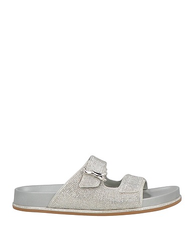RENE' CAOVILLA Sandals Light grey Textile fibers