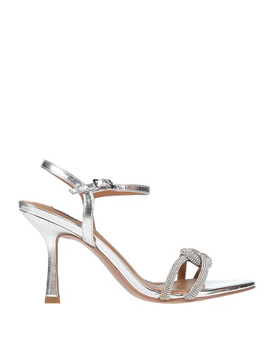 BIBI LOU Sandals Silver Textile fibres