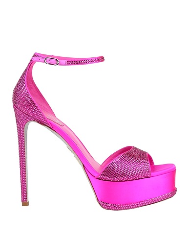 RENE' CAOVILLA Sandals Fuchsia Textile fibers